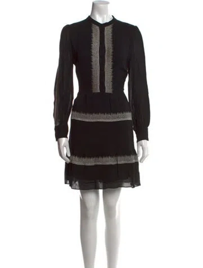 Pre-owned Antik Batik Crew Neck Mini Dress In Black