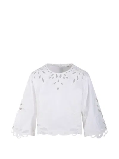 Antik Batik Deva Broderie-anglaise Cut-out Top In White