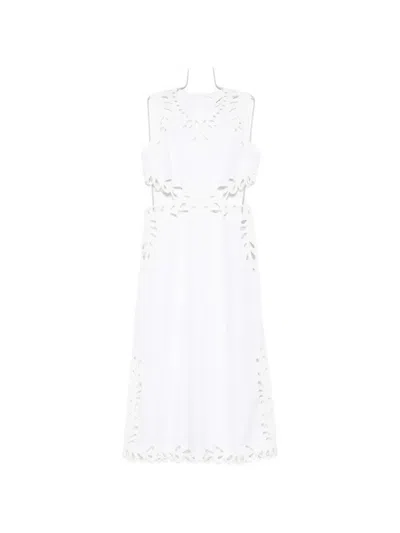 Antik Batik Deva Cut-out Midi Dress In White