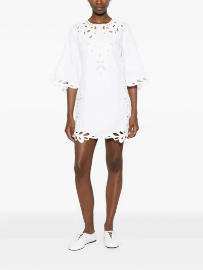 Antik Batik Deva Cut-out-detail Mini Dress In White