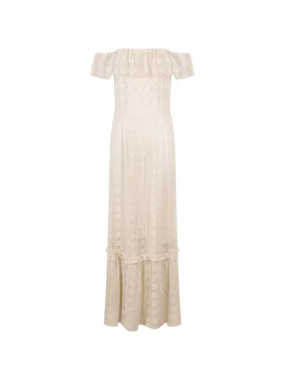 Antik Batik Dolly Lace-panelled Maxi Dress In Neutral
