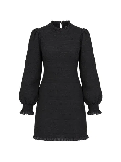 Antik Batik Elisa Smocked Ruffled Dress In Black