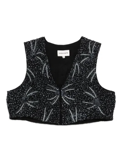 Antik Batik Embellished Top In Black
