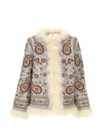 Antik Batik Embroidered Faux-fur Trim Jacket In Multi