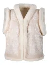 Antik Batik Embroidered Shearling Gilet In Pink