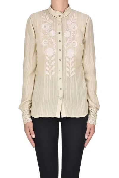 Antik Batik Embroidered Shirt In Neutral