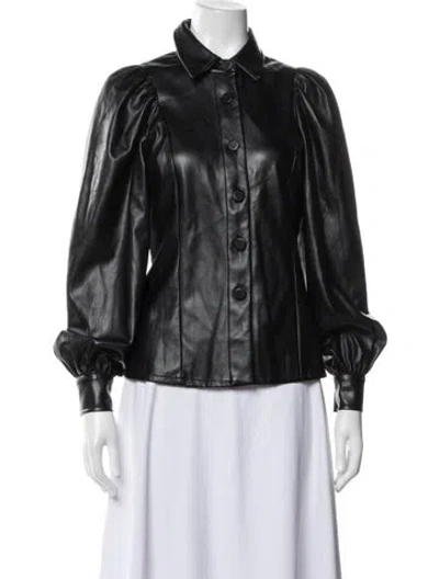 Pre-owned Antik Batik Faux Leather Jacket In Black