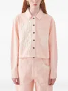 Antik Batik Floral-embroidered Cropped Jacket In Pink