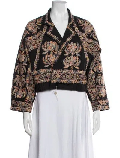 Pre-owned Antik Batik Floral Print Jacket In Black