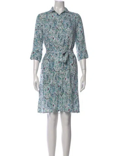 Pre-owned Antik Batik Floral Print Knee-length Dress In Blue