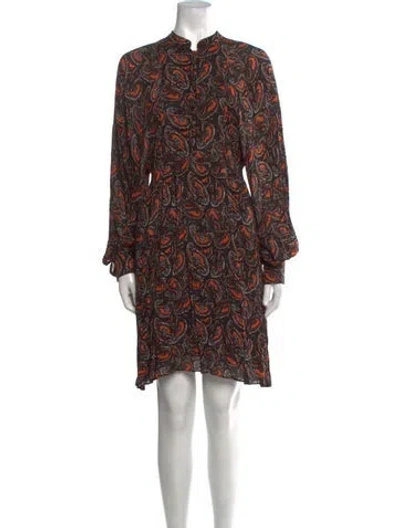 Pre-owned Antik Batik Floral Print Knee-length Dress In Brown