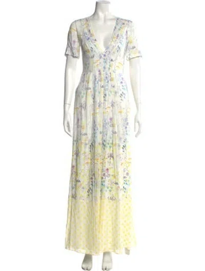 Pre-owned Antik Batik Floral Print Long Dress In Multi