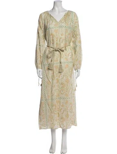 Pre-owned Antik Batik Floral Print Long Dress In Neutral