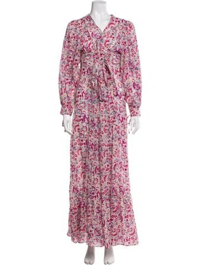 Pre-owned Antik Batik Floral Print Long Dress In Pink