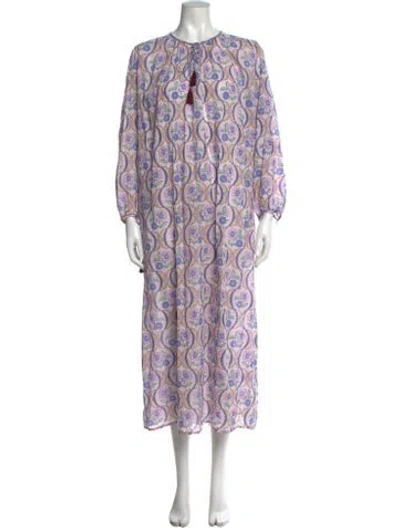 Pre-owned Antik Batik Floral Print Long Dress In Pink