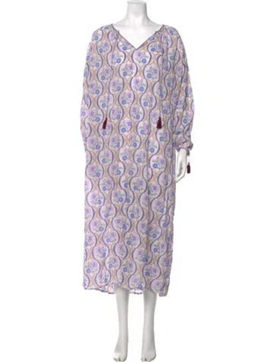Pre-owned Antik Batik Floral Print Long Dress In Pink