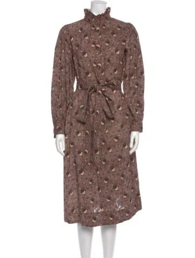 Pre-owned Antik Batik Floral Print Midi Length Dress In Multi