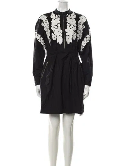 Pre-owned Antik Batik Floral Print Mini Dress In Black