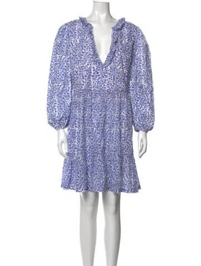 Pre-owned Antik Batik Floral Print Mini Dress In Blue