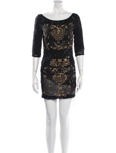 Pre-owned Antik Batik Floral Print Mini Dress W/ Tags In Black/blue