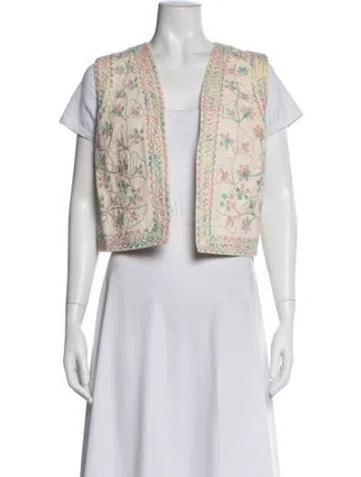 Pre-owned Antik Batik Floral Print Vest In Neutrals