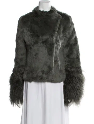 Pre-owned Antik Batik Goat Fur Faux Fur Coat In Green