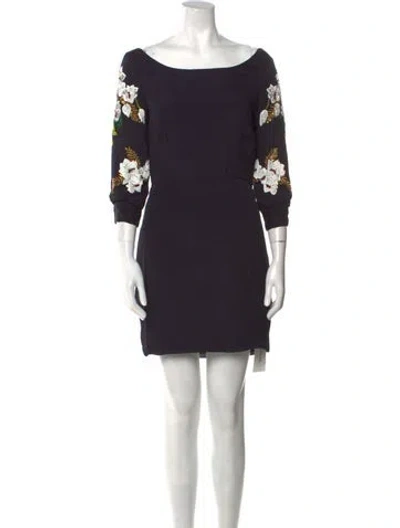 Pre-owned Antik Batik Graphic Print Mini Dress In Blue