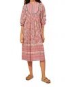 Antik Batik Helene Printed Midi Dress In Light Pink In Pink
