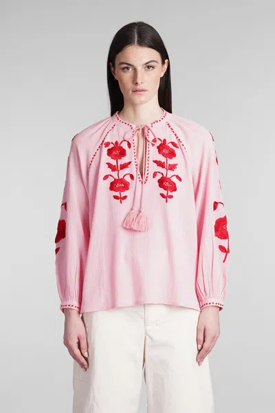 Antik Batik Ila Blouse In Rose-pink Cotton