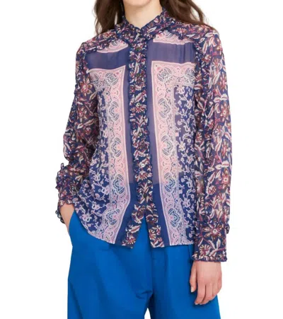 Antik Batik Ilona Blouse In Dark Blue In Black