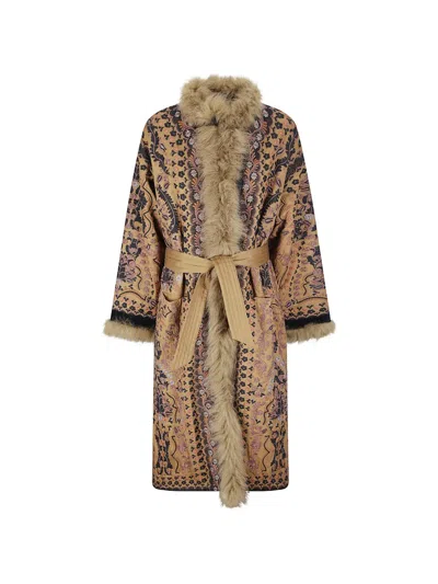 Antik Batik Ivan Embroidered Coat In Brown
