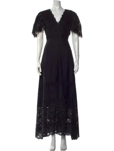 Pre-owned Antik Batik Lace Pattern Long Dress In Black
