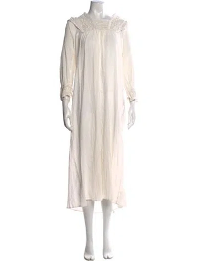 Pre-owned Antik Batik Lace Pattern Long Dress In Neutral