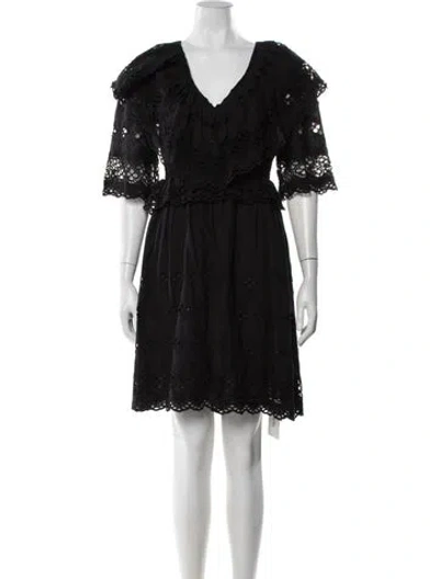 Pre-owned Antik Batik Lace Pattern Mini Dress In Black
