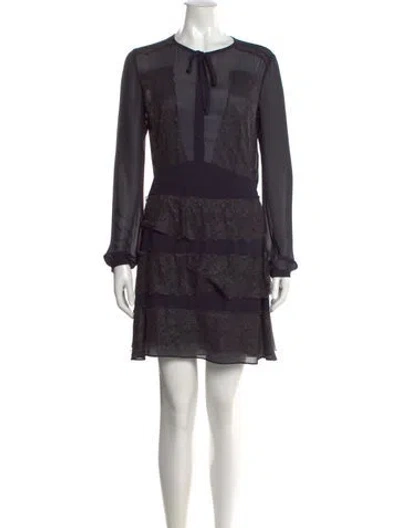Pre-owned Antik Batik Lace Pattern Mini Dress In Blue