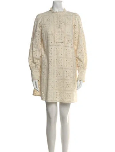 Pre-owned Antik Batik Lace Pattern Mini Dress In Neutral