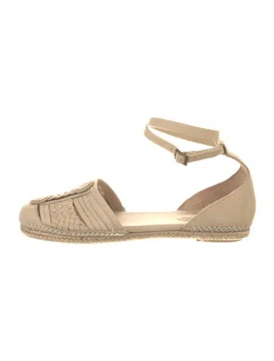 Pre-owned Antik Batik Leather Espadrilles In Neutral