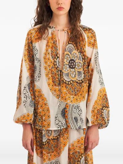 Antik Batik Lili Paisley-print Blouse In Brown