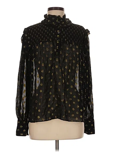 Pre-owned Antik Batik Long Sleeve Blouse In Black