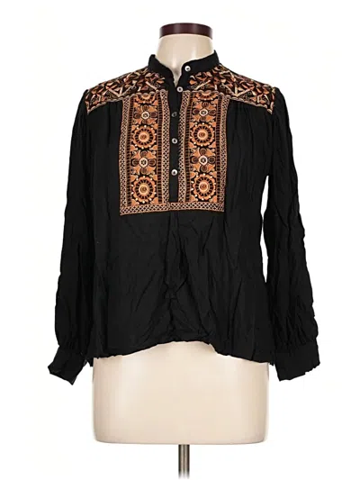 Pre-owned Antik Batik Long Sleeve Blouse In Black