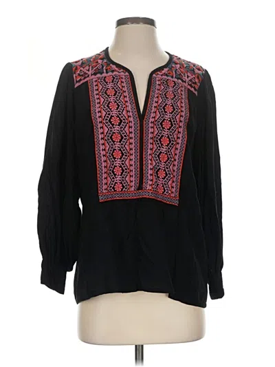 Pre-owned Antik Batik Long Sleeve Blouse In Black