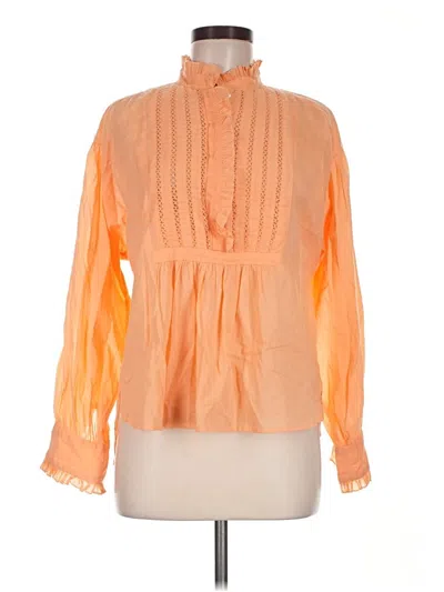 Pre-owned Antik Batik Long Sleeve Blouse In Orange