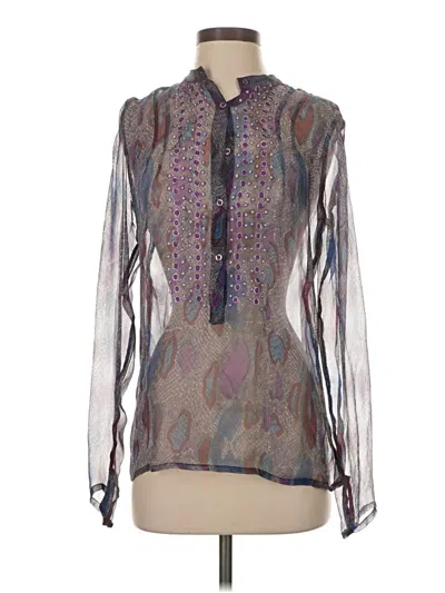 Pre-owned Antik Batik Long Sleeve Blouse In Purple