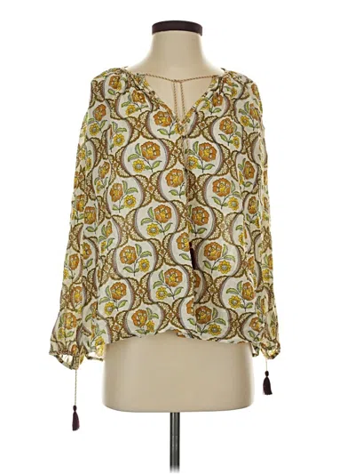 Pre-owned Antik Batik Long Sleeve Blouse In Yellow