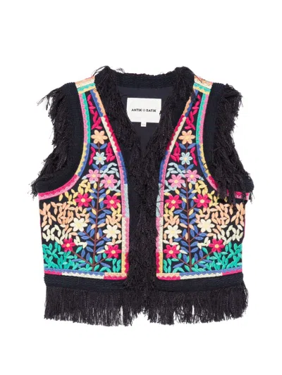 Antik Batik Mini Cozy Knit Sweater For Women In Blue