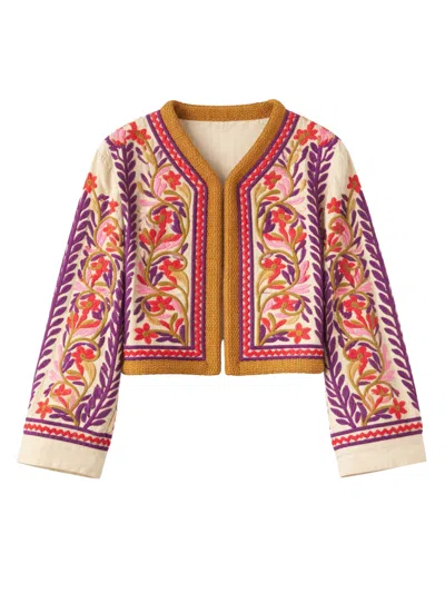 Antik Batik Mini Lightweight Jacket For Women In Multi