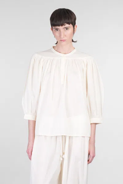Antik Batik Gathered Button Blouse In White