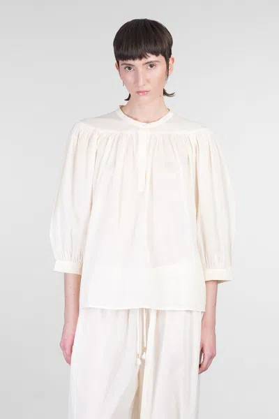 Antik Batik Mirabel Blouse In Beige Cotton