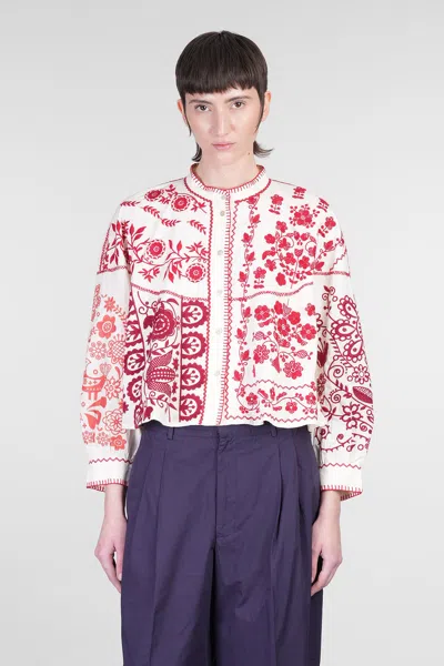 Antik Batik Mirabel Blouse In White Cotton