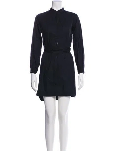 Pre-owned Antik Batik Mock Neck Mini Dress In Blue